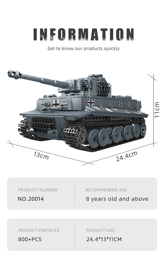 Motorized Tiger Tank Building Set